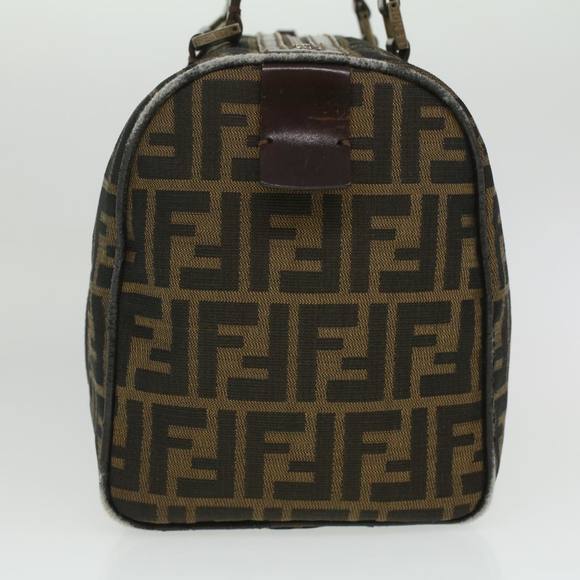 FENDI Zucca Canvas Hand Bag Brown Black Auth 36763 - Picture 3 of 16